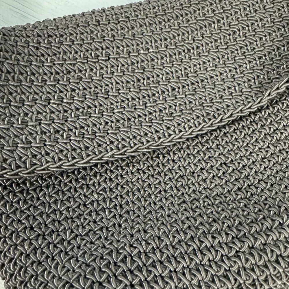 Crochet Woven Boho Purse Shoulder‎ Bag Crossbody Purse Flap Brown Casual Small